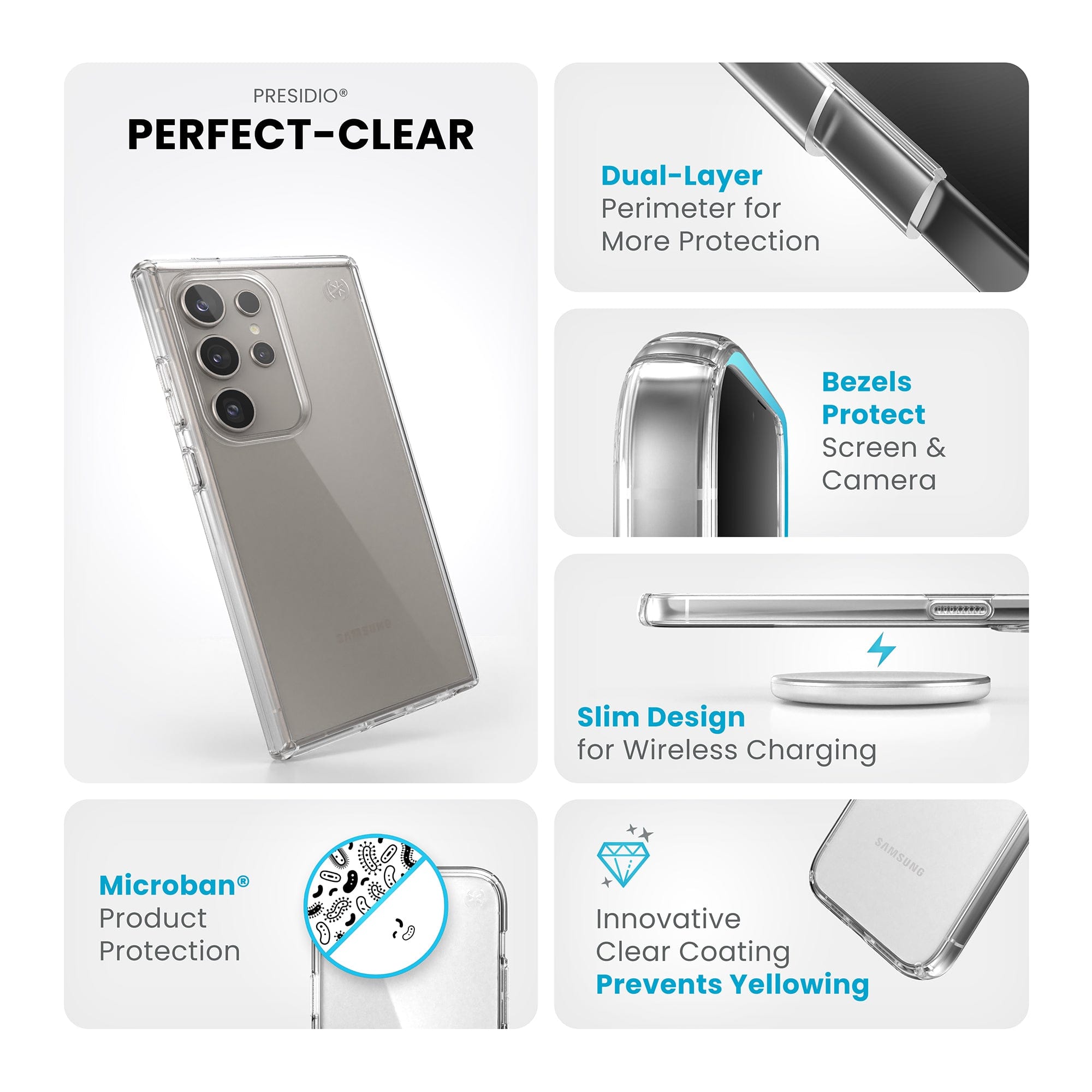 Presidio Perfect-Clear Samsung Galaxy S24 Ultra Cases